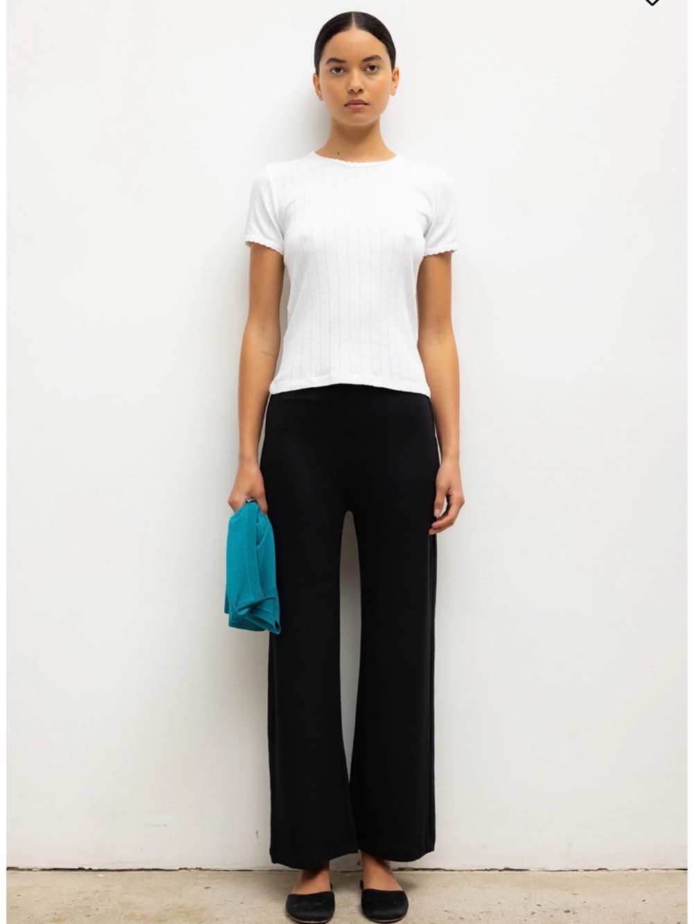 LESET Black Pointelle Boxer Pant